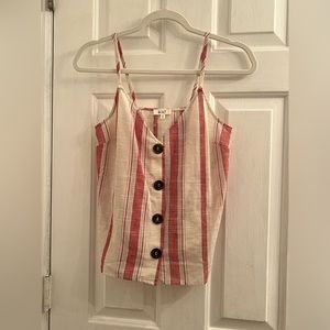 Size small red cream striped tank top shirt